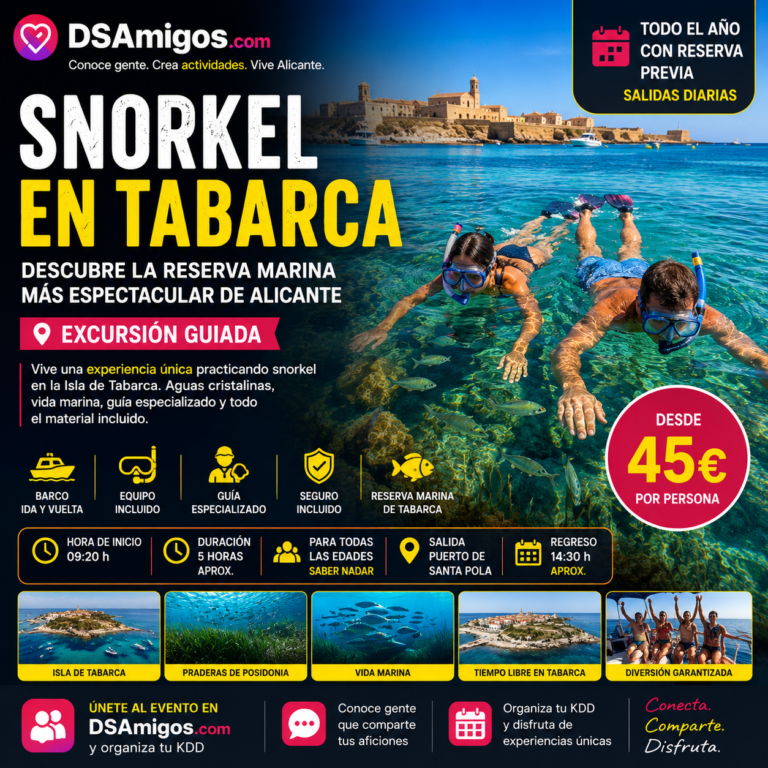 Excursión de snorkel guiado en la Isla de Tabarca: descubre la reserva marina más espectacular de Alicante