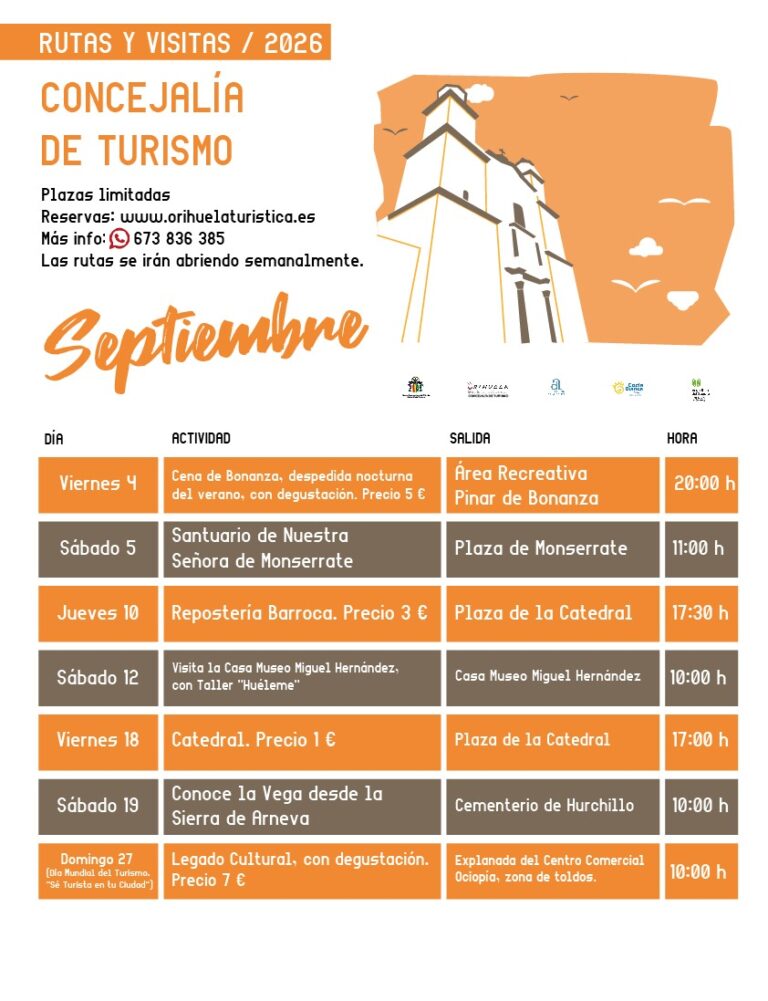 Rutas turísticas septiembre 2026